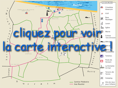 Carte Touristique Colleville Sur Mer Omaha Beach Plages Du Debarquement